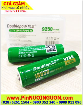 COMBO 02viên Pin sạc 18650 3.7v DoublePow 18650-9250mWh (=5300mAh) _Giá chỉ 118.000đ /Tặng 01hộp Bảo vệ